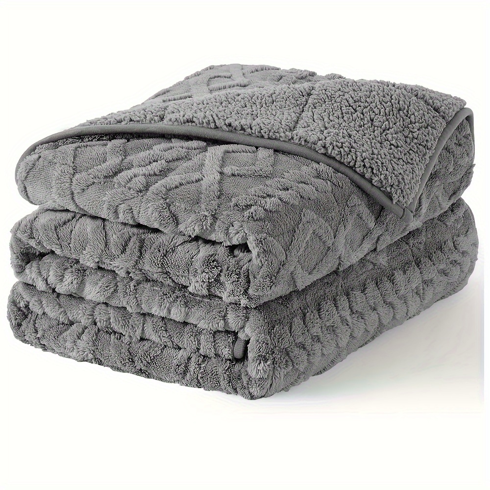 1pcs weighted blanket queen size 15 pounds 60 x 80 inches tufted cable pattern weighted blanket for adults ultra soft thick heavy blanket for sofa full size bed grey details 4