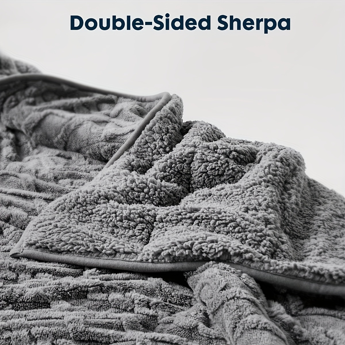 1pcs weighted blanket queen size 15 pounds 60 x 80 inches tufted cable pattern weighted blanket for adults ultra soft thick heavy blanket for sofa full size bed grey details 5
