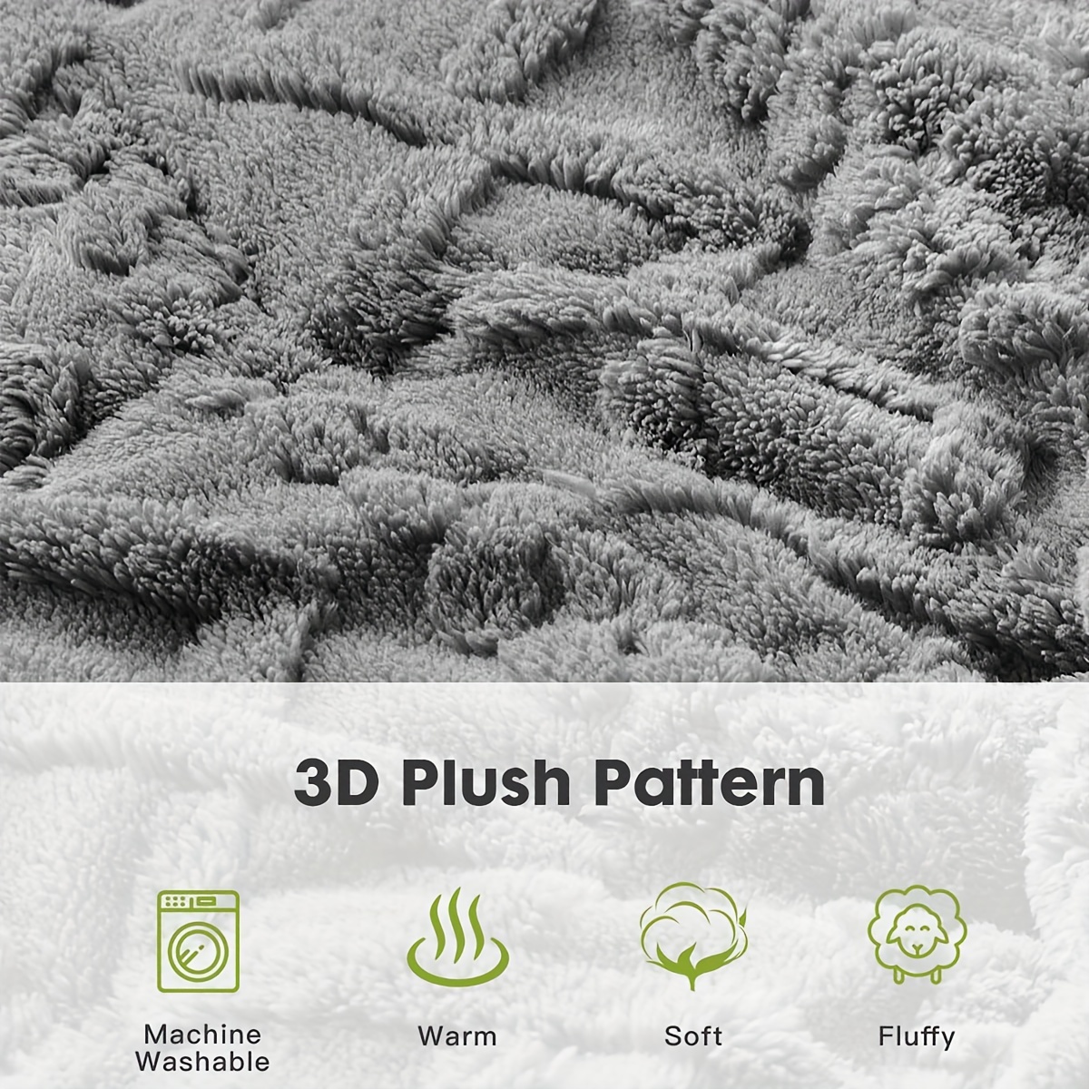 1pcs weighted blanket queen size 15 pounds 60 x 80 inches tufted cable pattern weighted blanket for adults ultra soft thick heavy blanket for sofa full size bed grey details 6