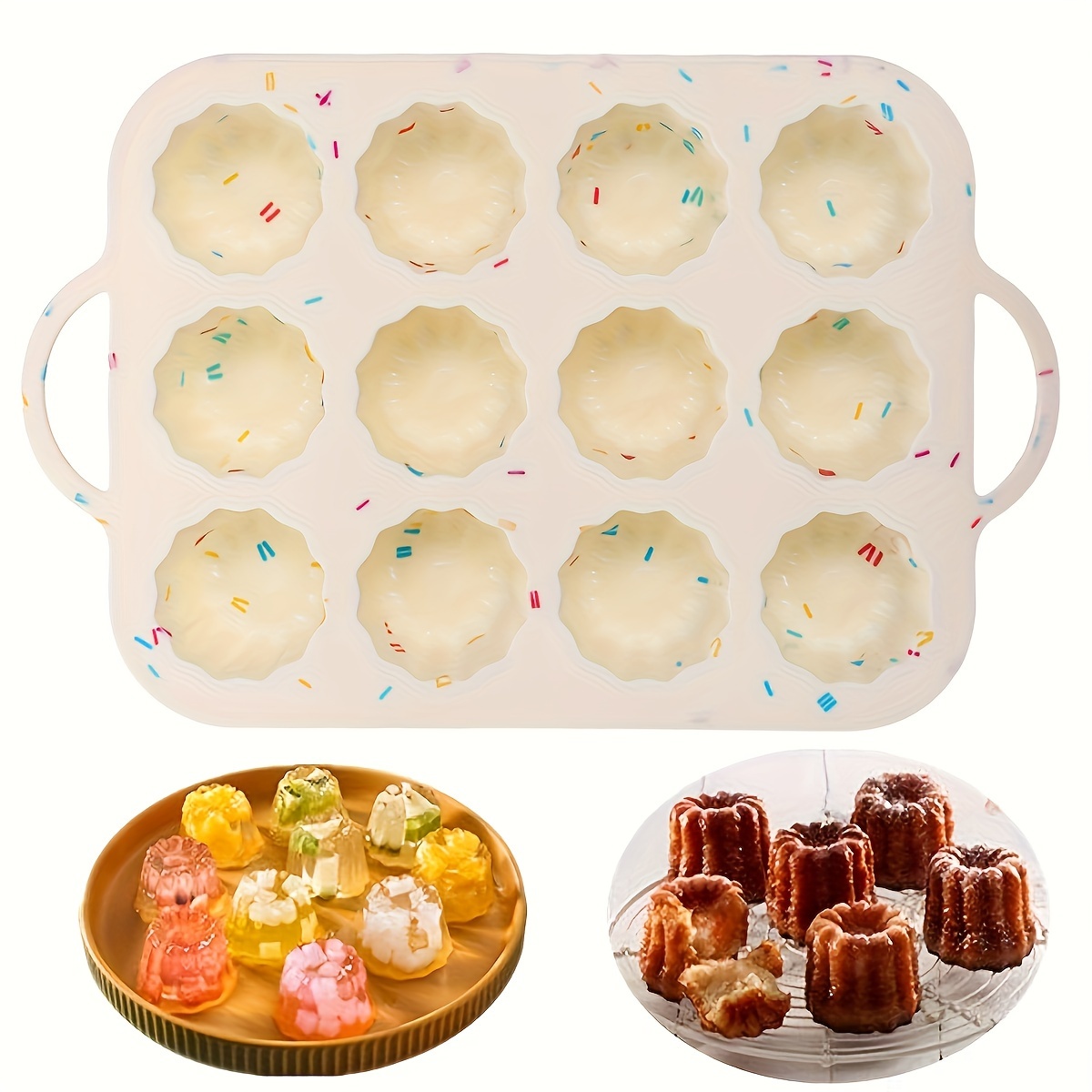 12 cavity silicone scone baking mold non stick rectangle cake pan muffin cornbread brownies mold christmas heat insulated manual baking tool for jello cupcakes doughnuts easy release and clean details 0