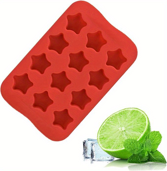 12 linear silicone mould multi shape cake ice baking chocolate and candy set for cupcakes jelly soap and brownie red details 0