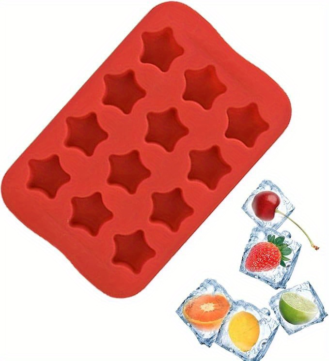 12 linear silicone mould multi shape cake ice baking chocolate and candy set for cupcakes jelly soap and brownie red details 1