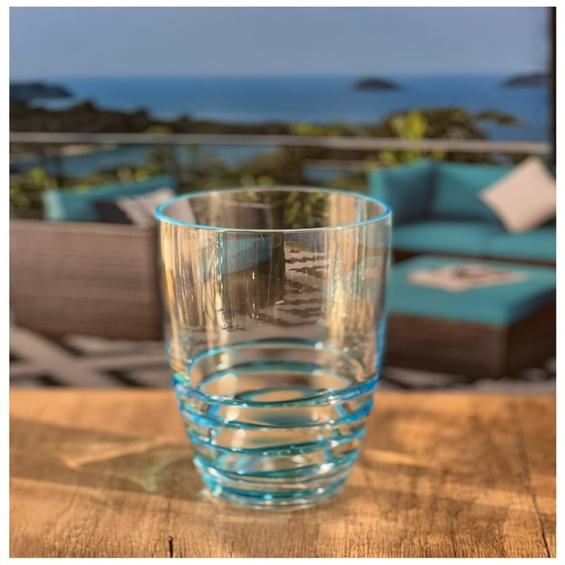 swirl acrylic glasses drinking set of 4 20oz plastic drinking glasses bpa free cocktail glasses drinkware set plastic water tumblers details 3