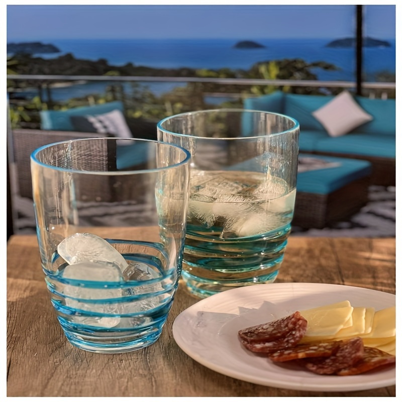 swirl acrylic glasses drinking set of 4 20oz plastic drinking glasses bpa free cocktail glasses drinkware set plastic water tumblers details 4