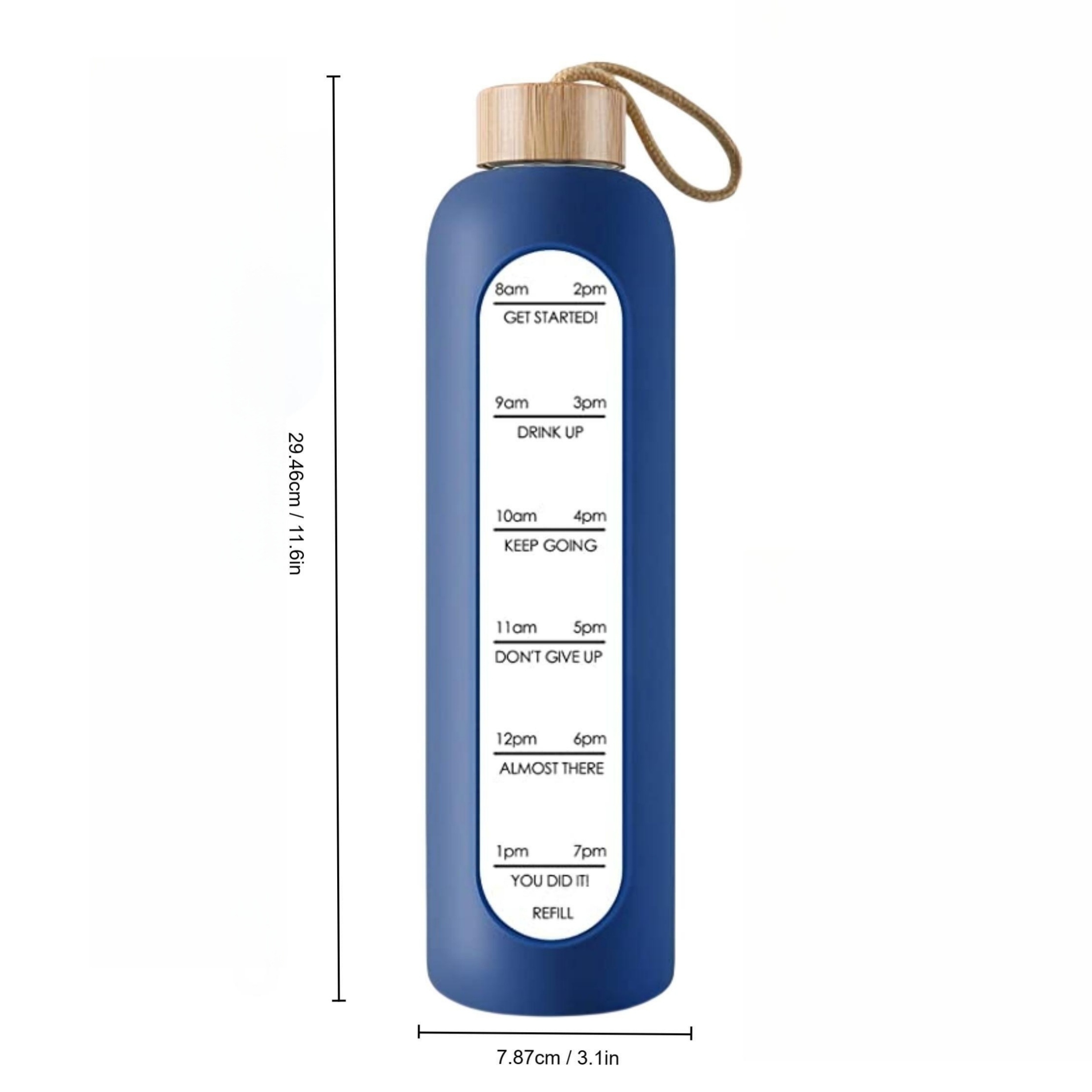 1pc inspirational 32oz bpa free drinking glasses with leak proof markings silicone sleeve and bamboo lid reusable glass tumbler for summer drinks and back to school supplies details 2