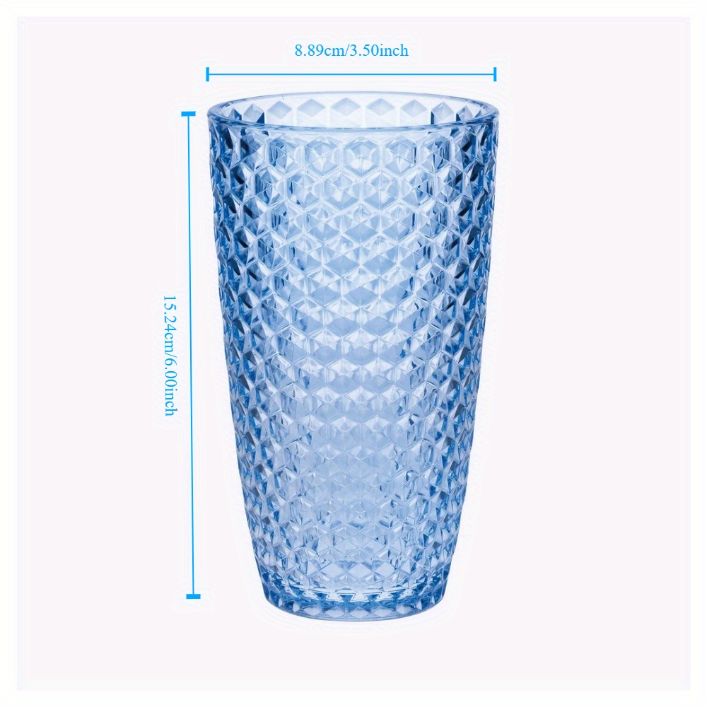 diamond cut acrylic glasses drinking set of 4 19oz plastic drinking glasses bpa free cocktail glasses drinkware set drinking water glasses details 2