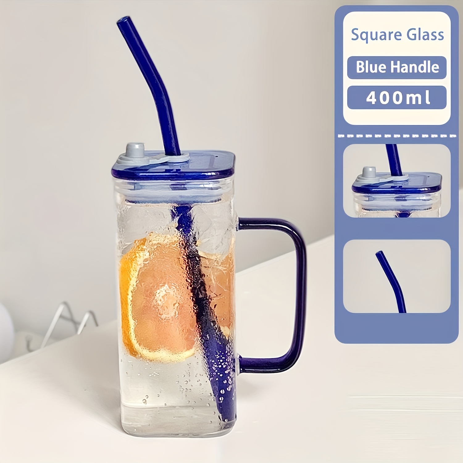 1 pc glass straw cup durable heat resistant straw tumbler with ergonomic handle perfect for coffee and beverages suitable for everyday use multi dishwasher optional details 6