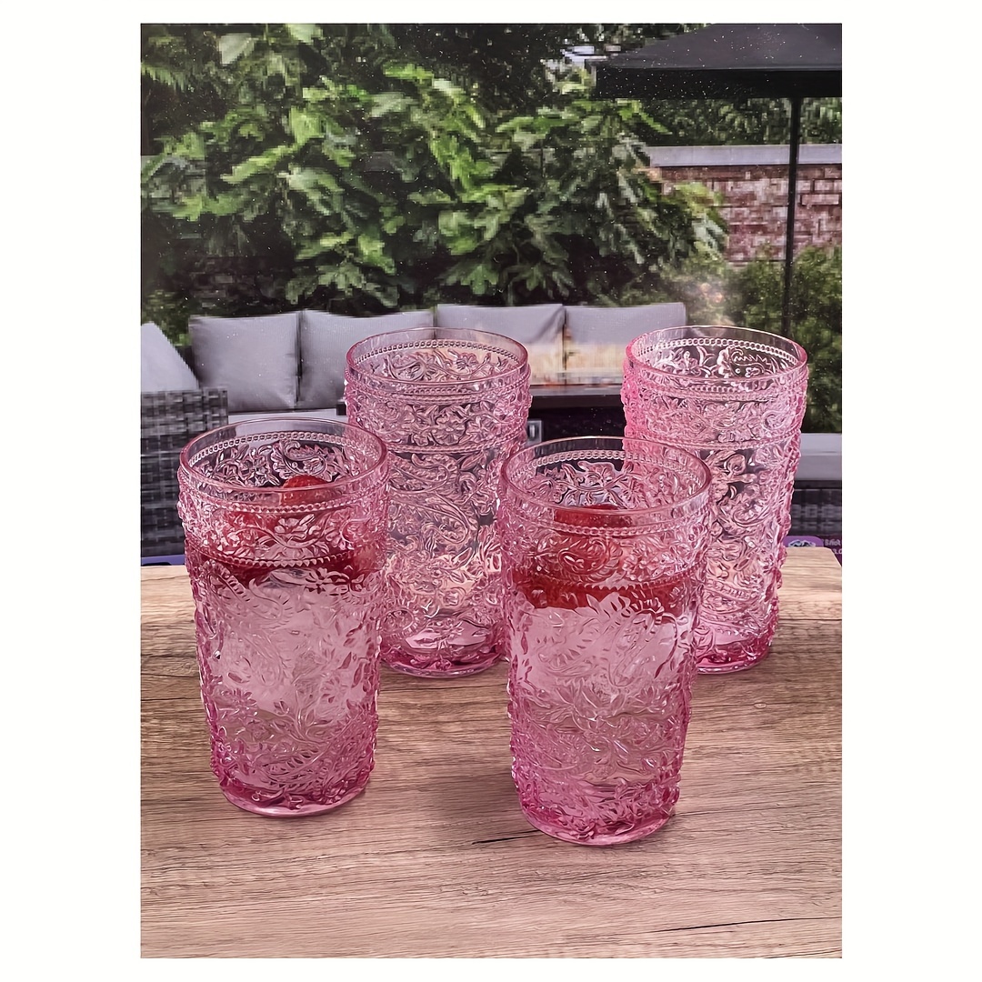 paisley acrylic glasses drinking set of 4 17oz plastic drinking glasses bpa free cocktail glasses drinkware set drinking water glasses details 1