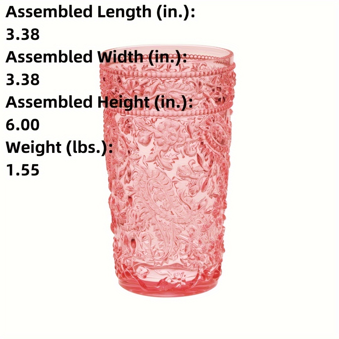 paisley acrylic glasses drinking set of 4 17oz plastic drinking glasses bpa free cocktail glasses drinkware set drinking water glasses details 2