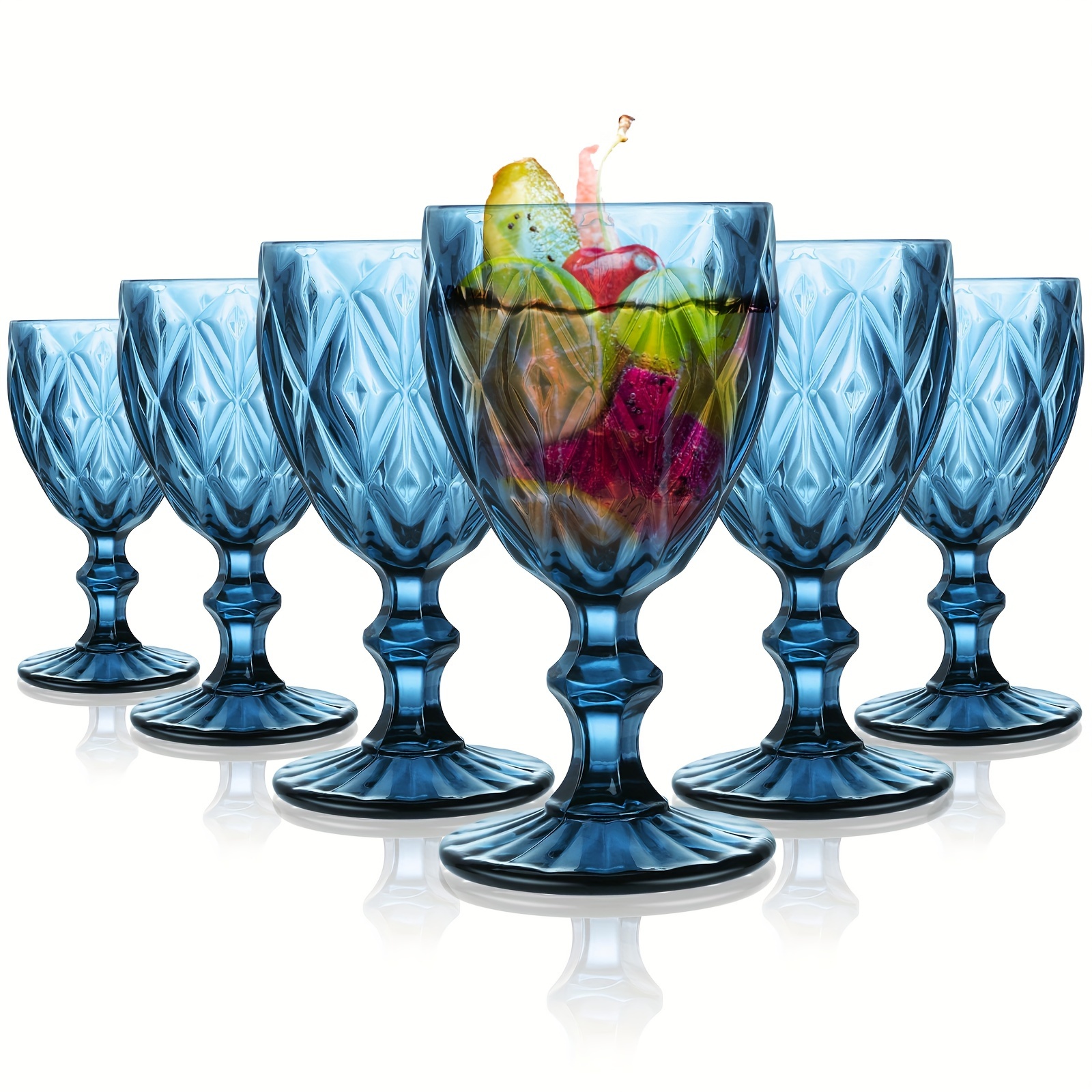 wine glass set of 6 small 8 oz colored wine goblets vintage drinking glasses for wedding party bar holidays anniversary details 1