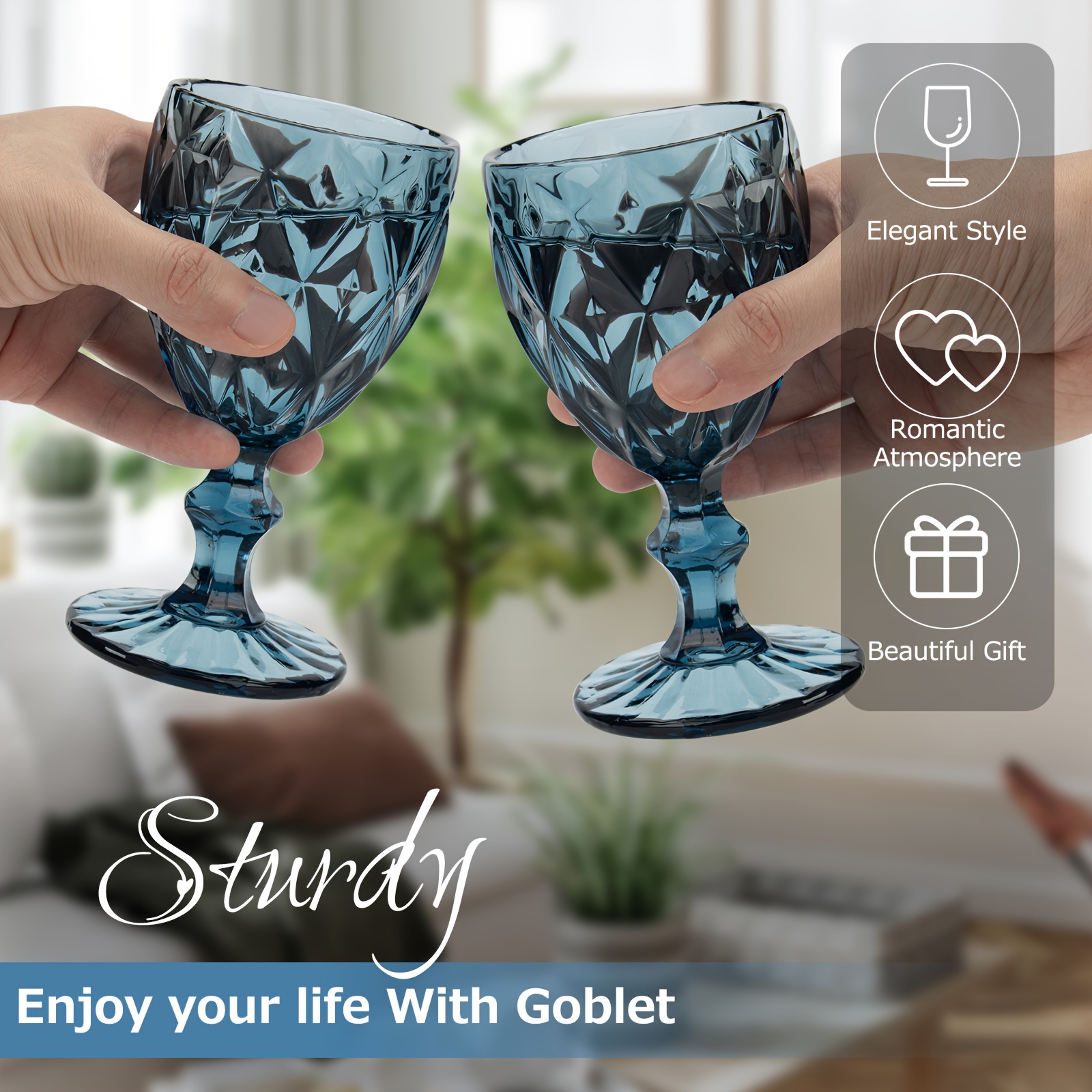 wine glass set of 6 small 8 oz colored wine goblets vintage drinking glasses for wedding party bar holidays anniversary details 2