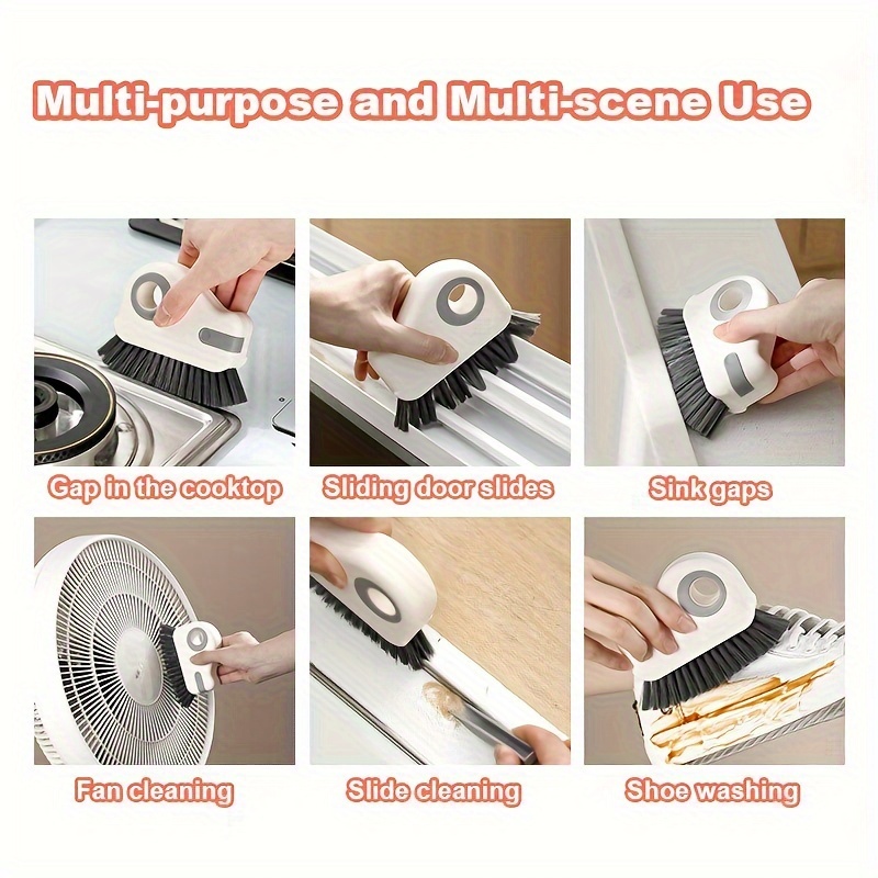 1pc cleaning brush window rail cleaning tool 2 in 1 cleaning brush multi functional bristle crevice cleaning brush for sliding door tracks window sills window details 4