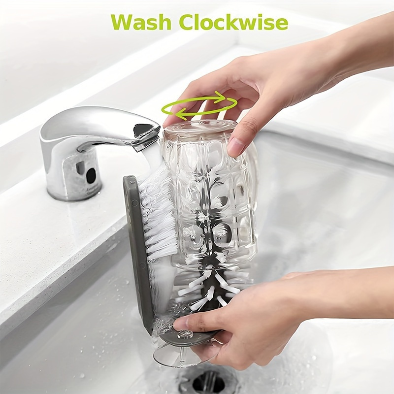 1pc cup scrubber glass cleaner bottles brush sink kitchen accessories 2 in mug wine suction cup cleaning brush gadgets details 8